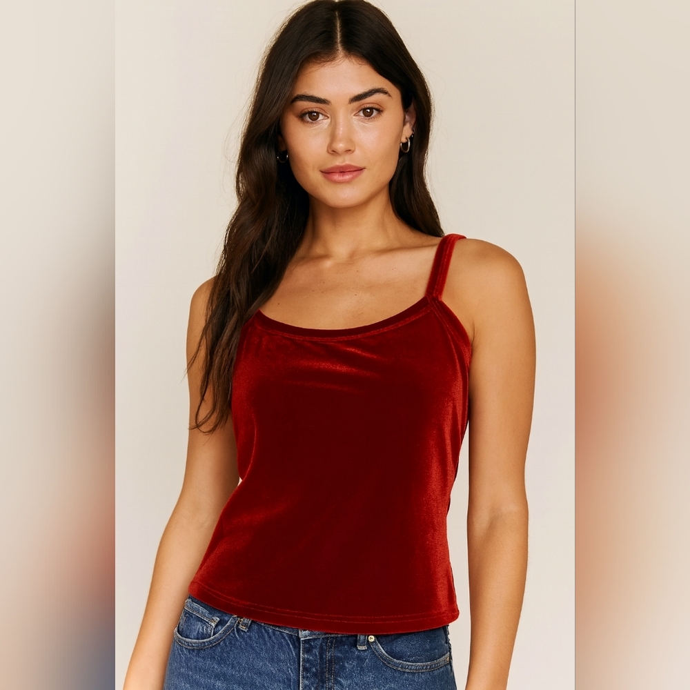 Forever 21 Rich Red Velvet Muscle Tee